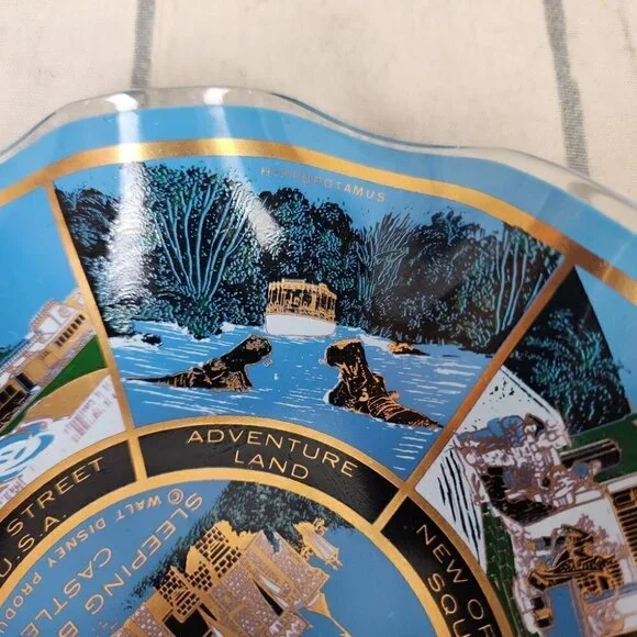 Vintage Disneyland Souvenir Fluted Candy Dish Sleeping Beauty's Castle Blue - Picture 13 of 13